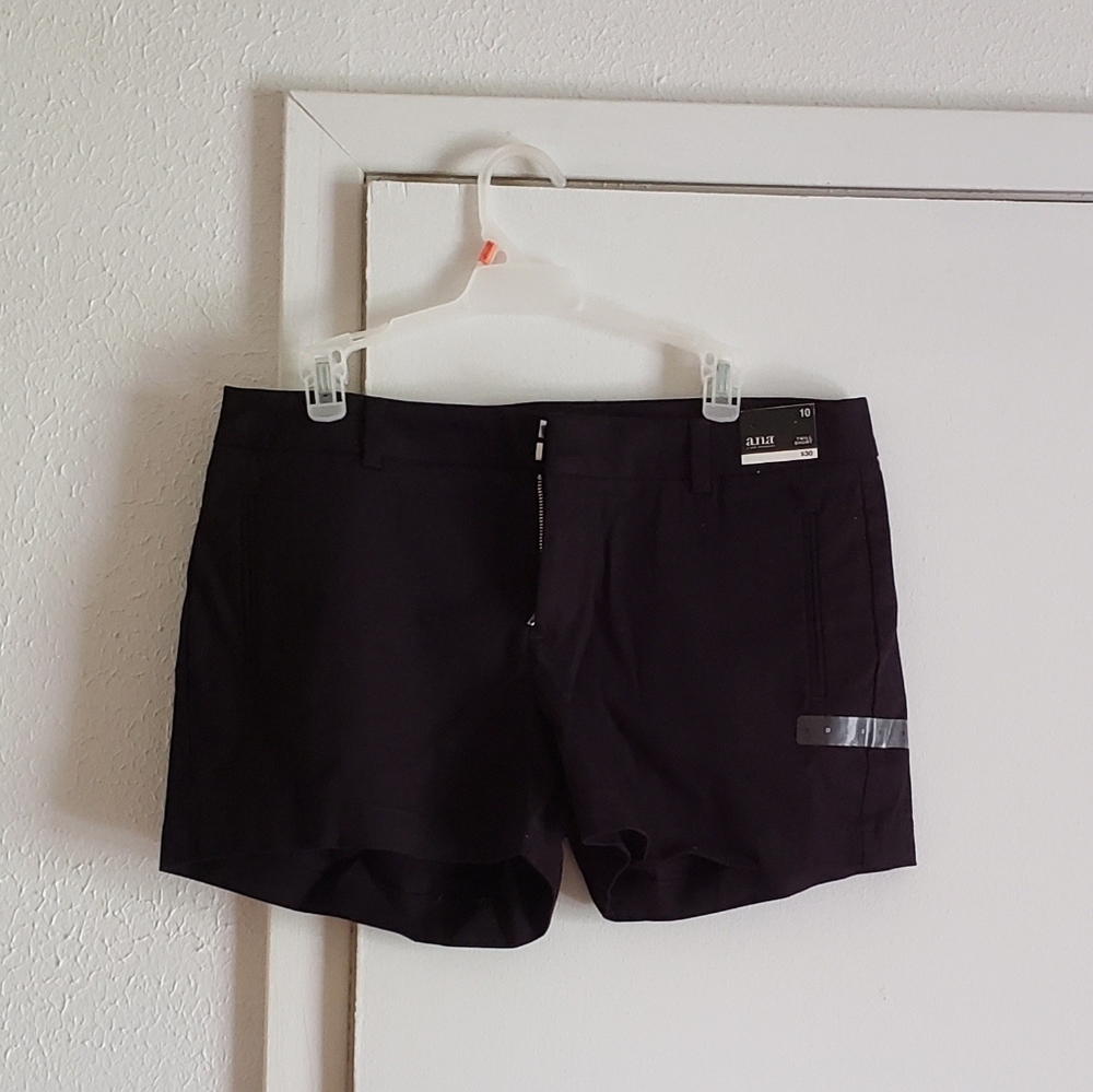 A.N.A. Black Twill Shorts